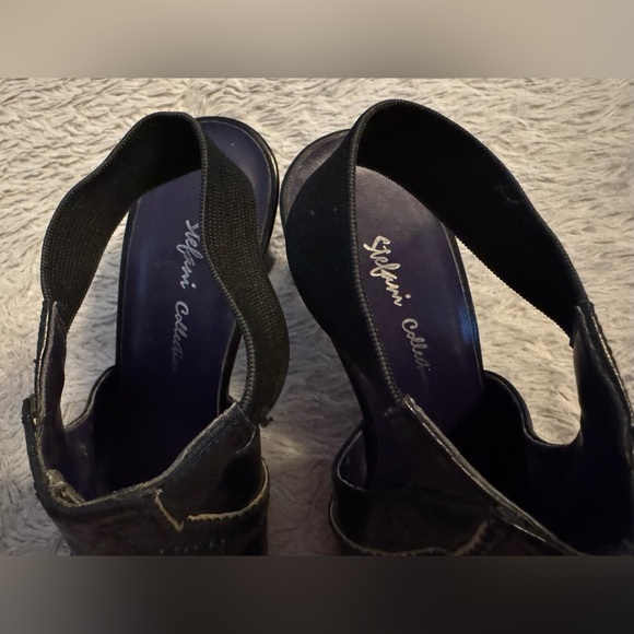 Stefani Collection Western Inspired Black & Cream Closed Toe Elastic Ankle Strap - Picture 6 of 11